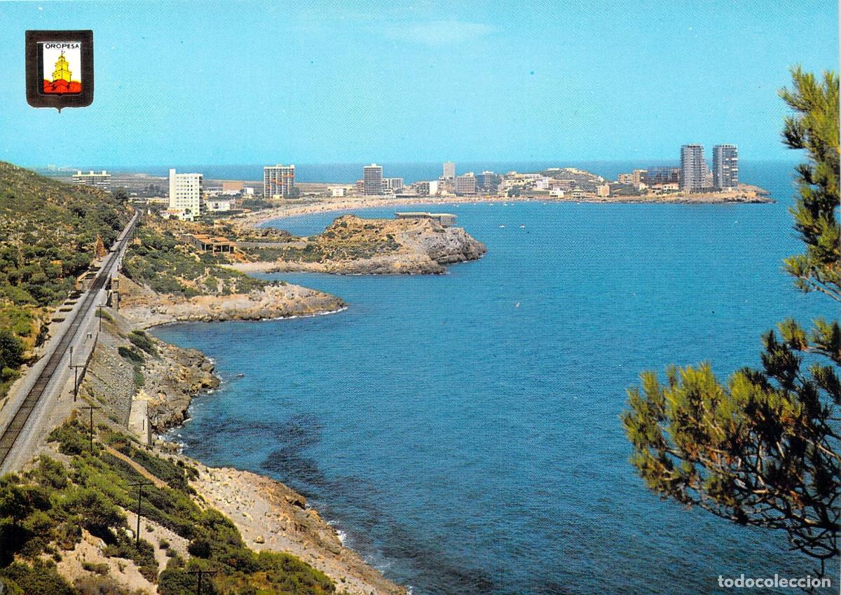 Postales: Postal de Oropesa del Mar con Playas y V&iacute;a del Tren, Castell&oacute;n