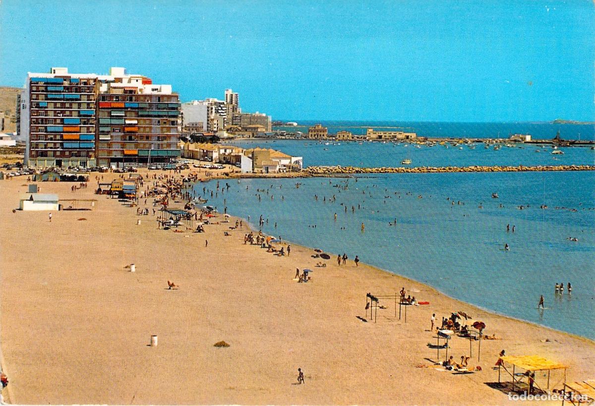 Postales: Postal de la Gran Playa de Santa Pola en Alicante