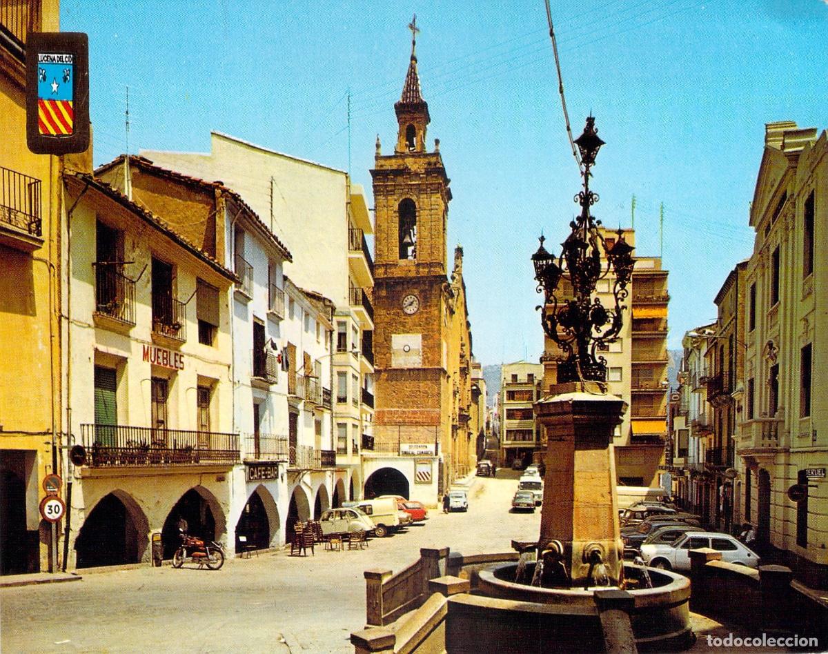 Postales: Postal de la Plaza de Espa&ntilde;a en Lucena del Cid, Castell&oacute;n