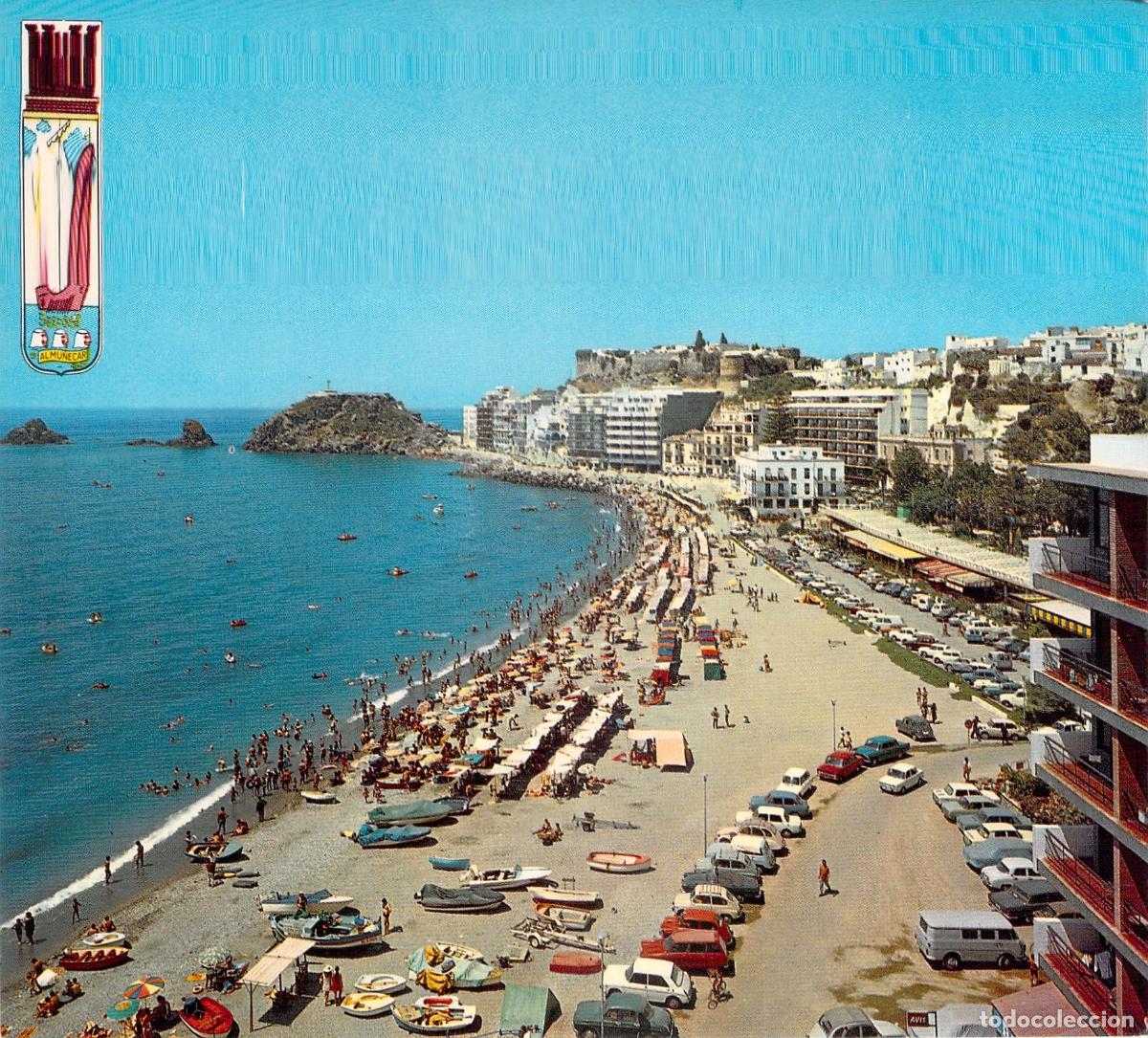 Postales: Postal Almu&ntilde;&eacute;car, Playa Puerta del Mar, Granada