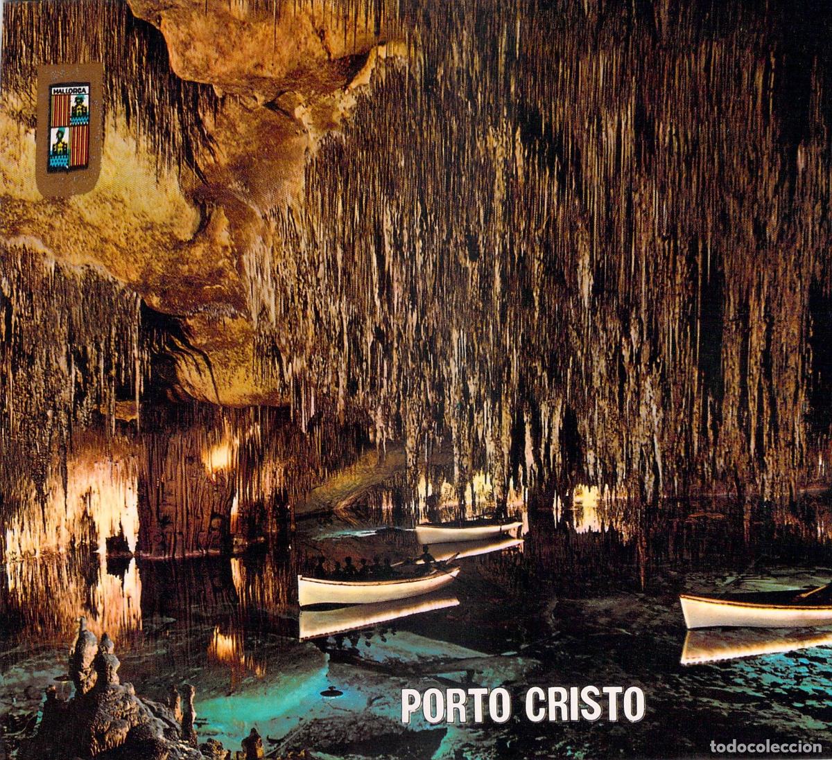 Postales: Postal de Porto Cristo Mallorca - Vista Interior de las Cuevas con Barcas