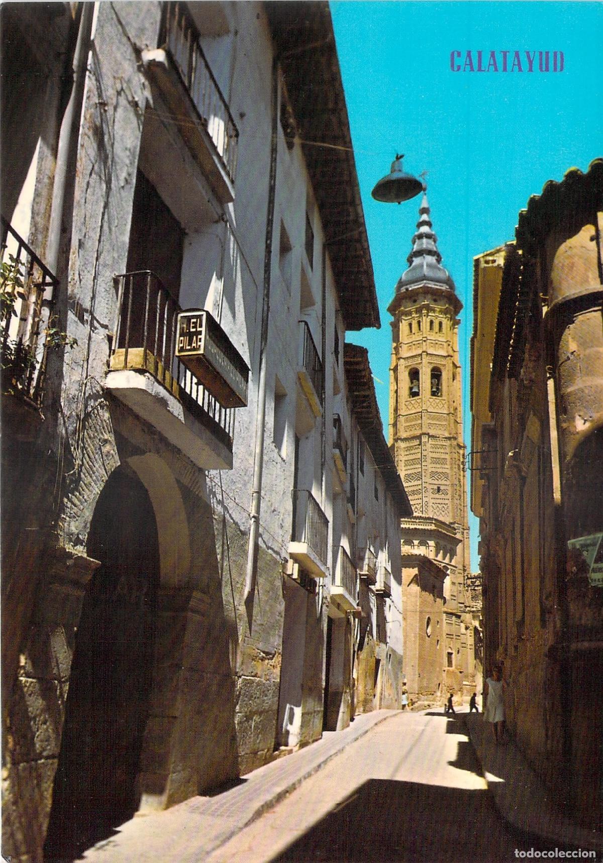 Postales: Postal de Calatayud Calle Graci&aacute;n y Torre de Santa Mar&iacute;a