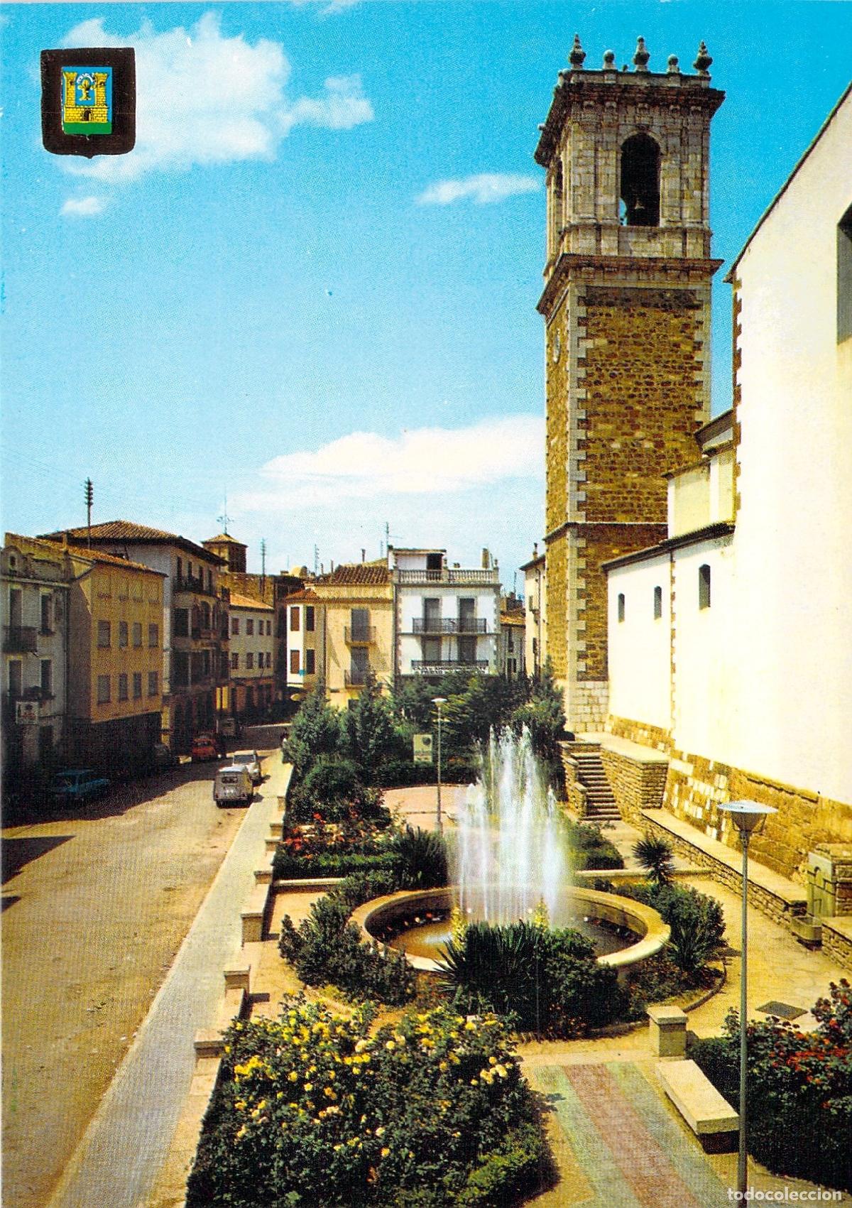 Postales: Postal Benasal Castell&oacute;n Plaza Mayor con Fuente y Campanario