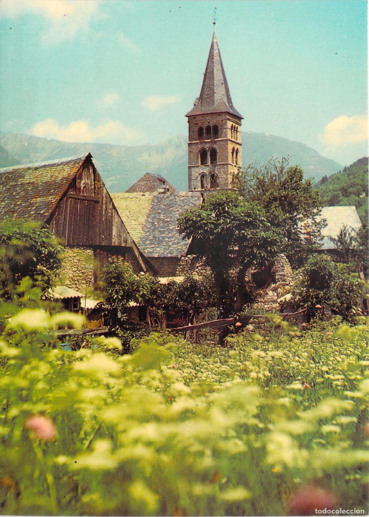 Postales: Postal de Arties, Val d'Aran, Lleida - Iglesia Rom&aacute;nica y Paisaje