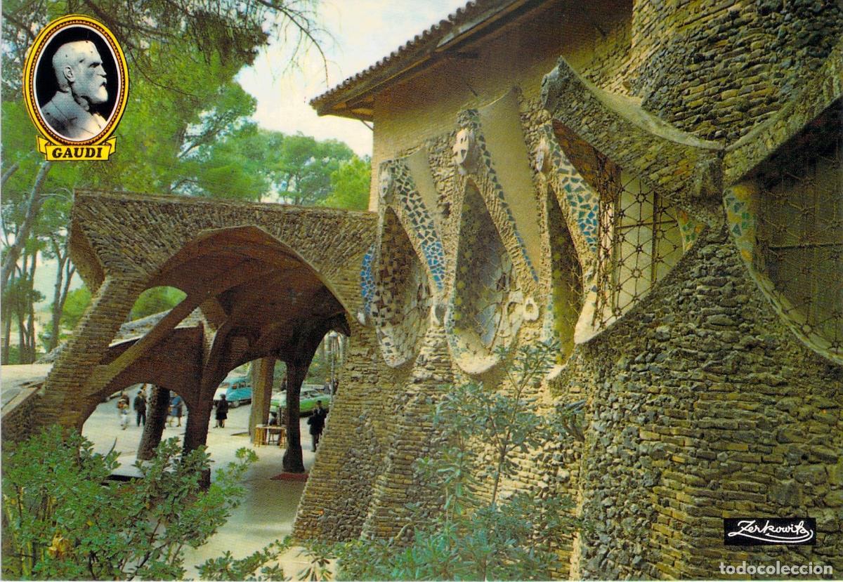 Postales: Postal Iglesia de la Colonia G&uuml;ell, Gaud&iacute;, Santa Coloma de Cervell&oacute;