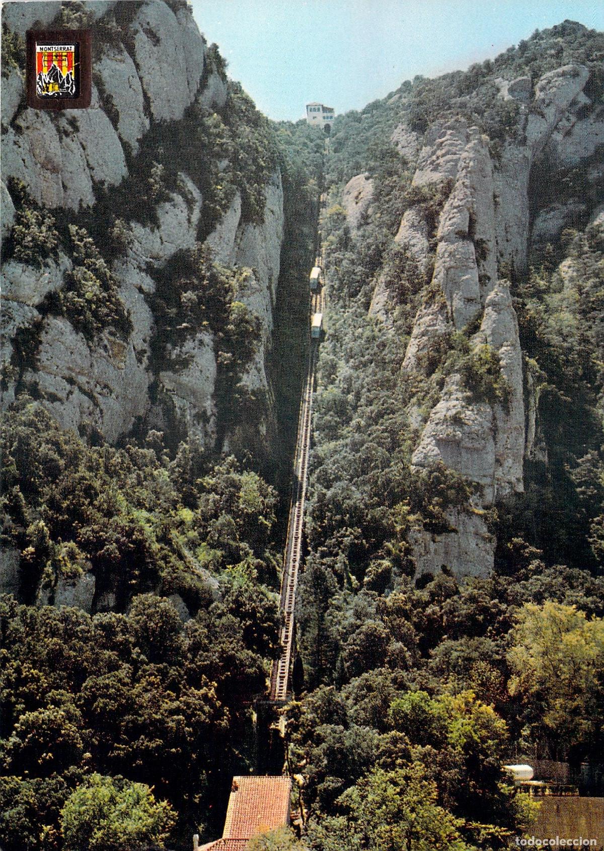 Postales: Postal del Funicular de San Juan en Montserrat, Barcelona