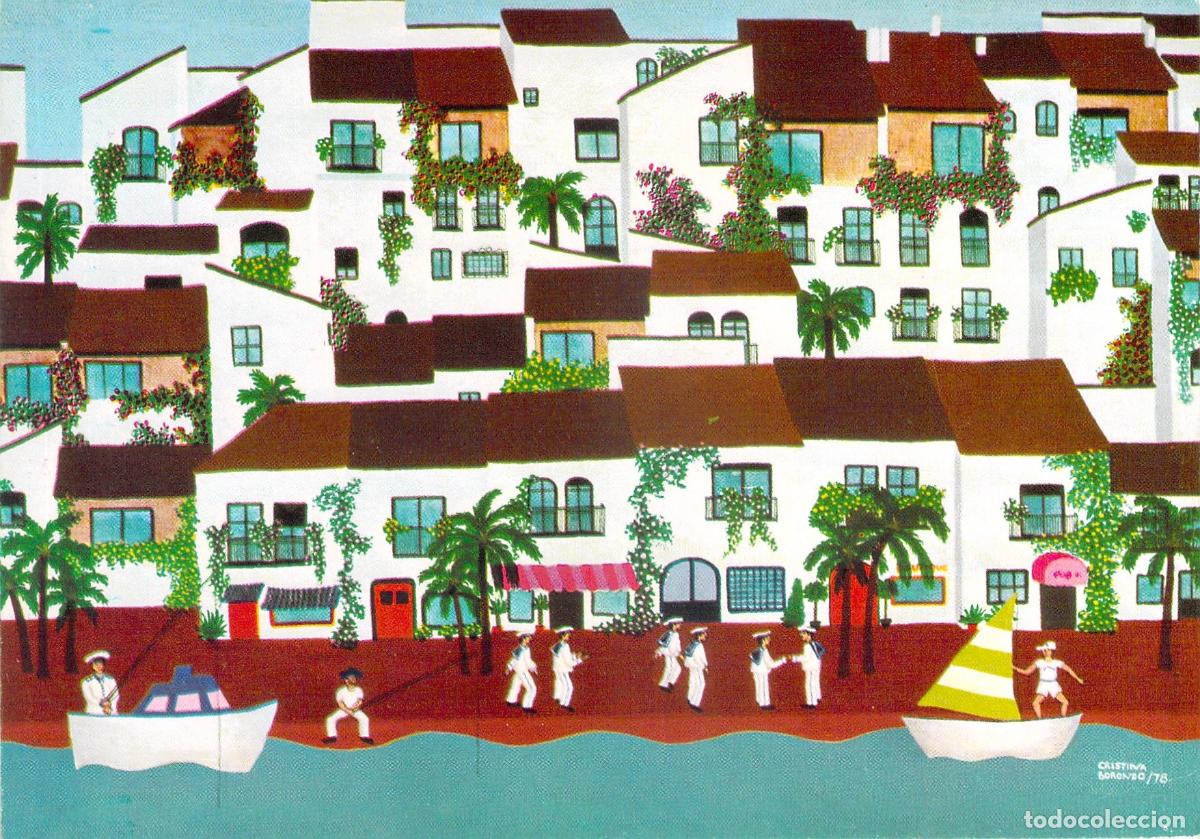 Postales: Postal Ilustraci&oacute;n Puerto Ban&uacute;s por Cristina Borondo Andaluc&iacute;a