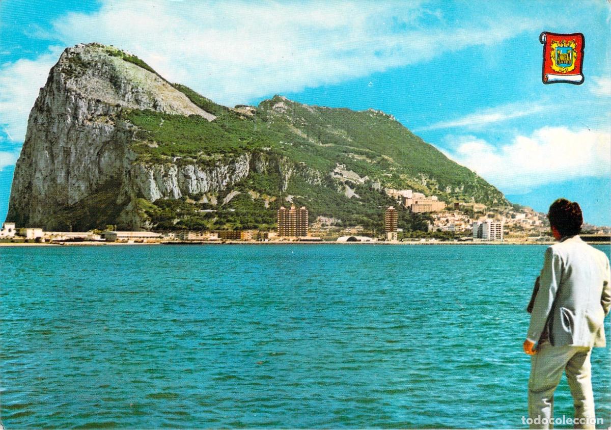 Postales: Postal de La L&iacute;nea de la Concepci&oacute;n con Vista al Pe&ntilde;&oacute;n de Gibraltar