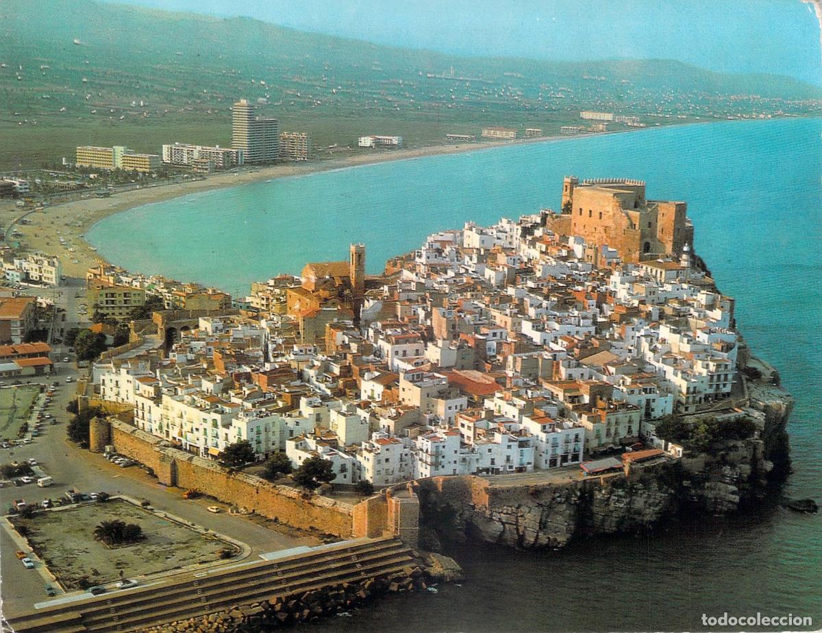 Postales: Postal de Pe&ntilde;&iacute;scola Castell&oacute;n Vista A&eacute;rea y Castillo