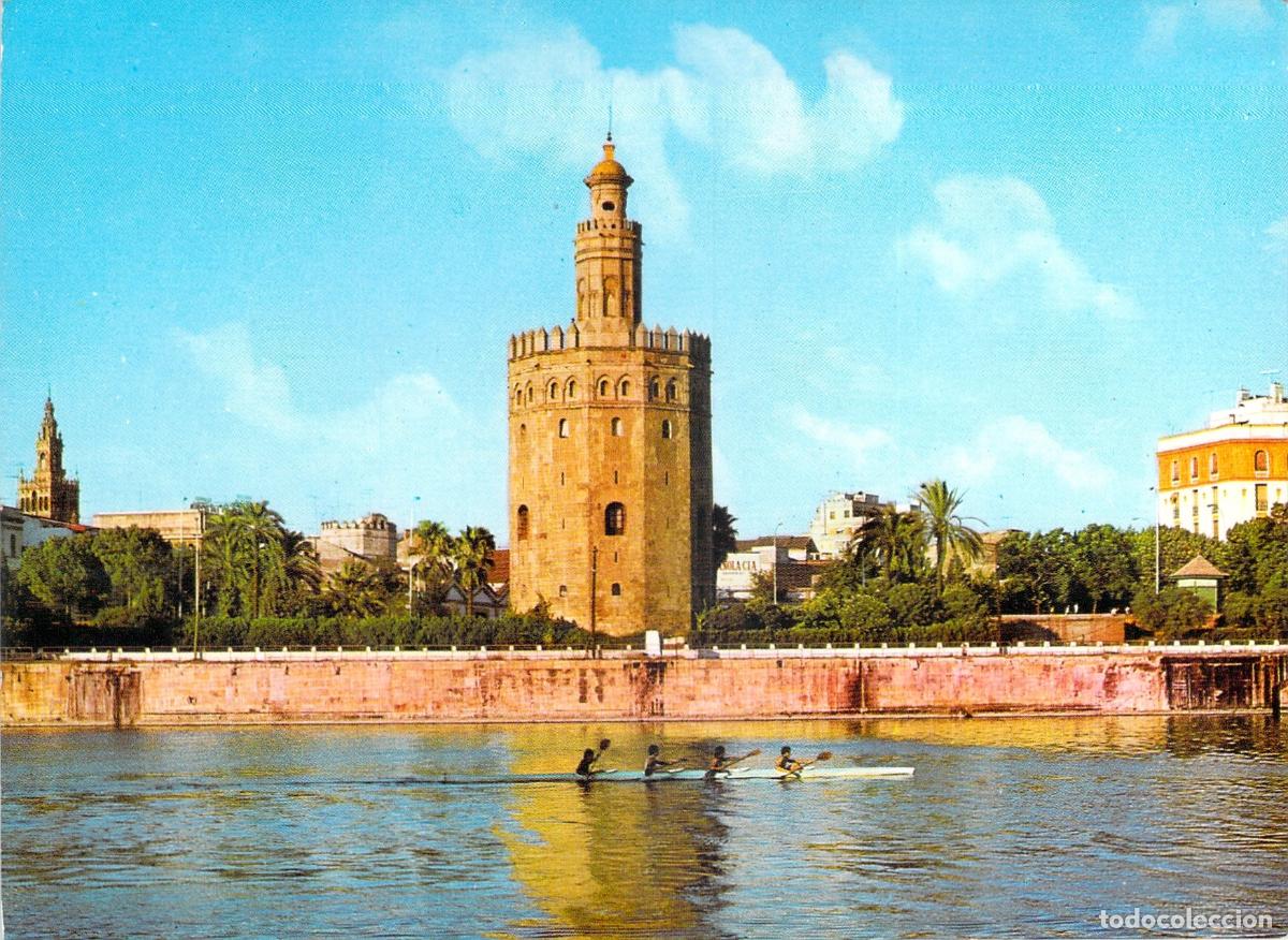 Postales: Postal de Sevilla con la Torre del Oro y el R&iacute;o Guadalquivir