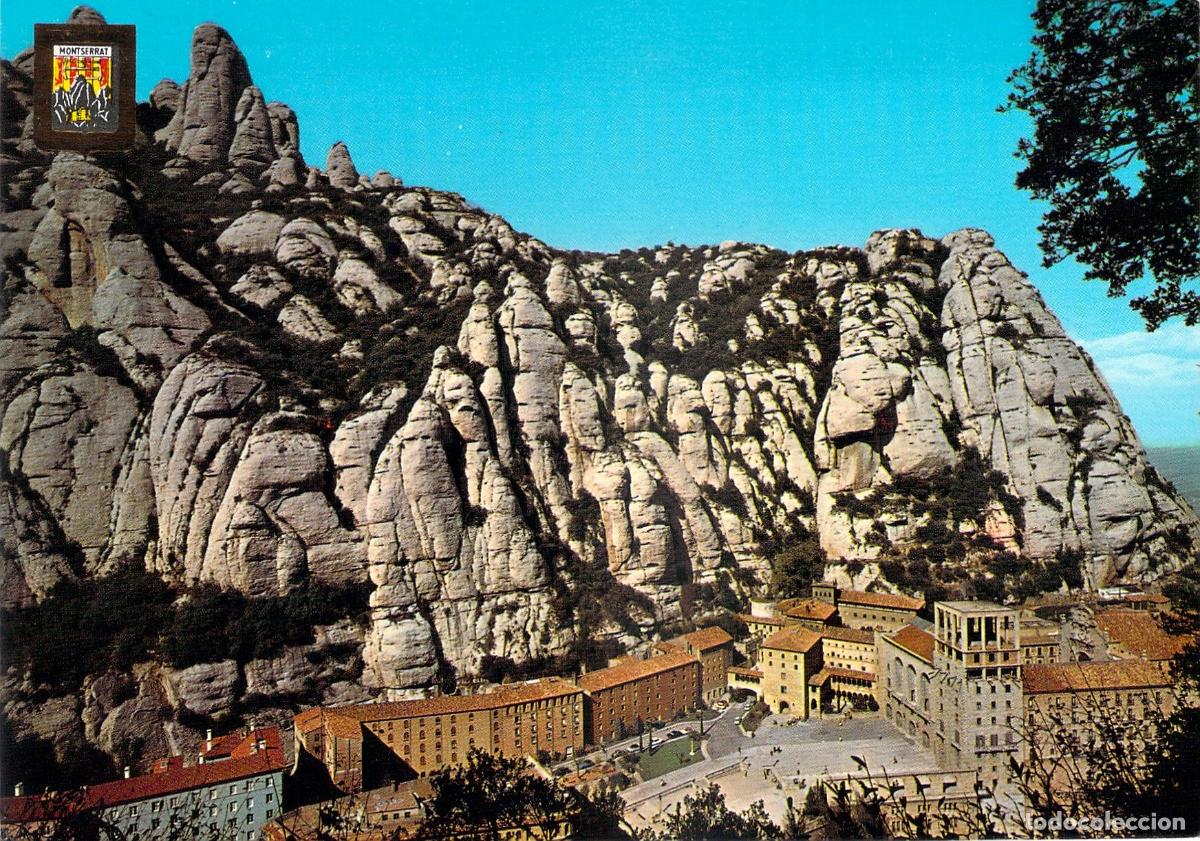 Postales: Postal Vista General del Santuario de Montserrat Catalu&ntilde;a