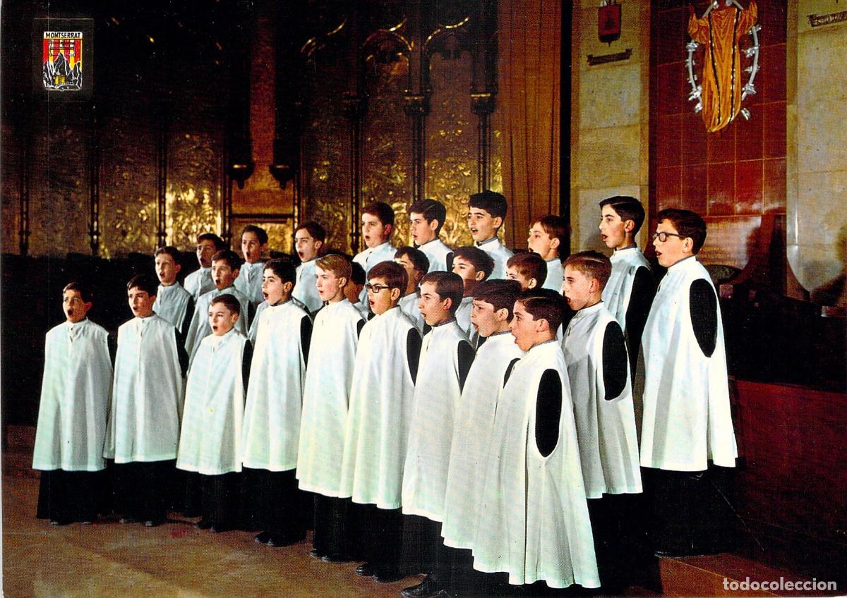 Postales: Postal de L'Escolania de Montserrat, Coro del Monasterio