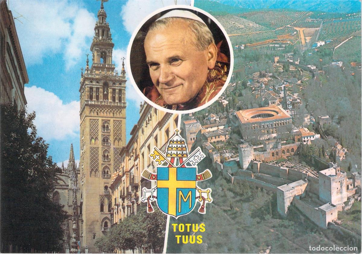Postales: Postal de la Visita del Papa Juan Pablo II a Sevilla y Granada