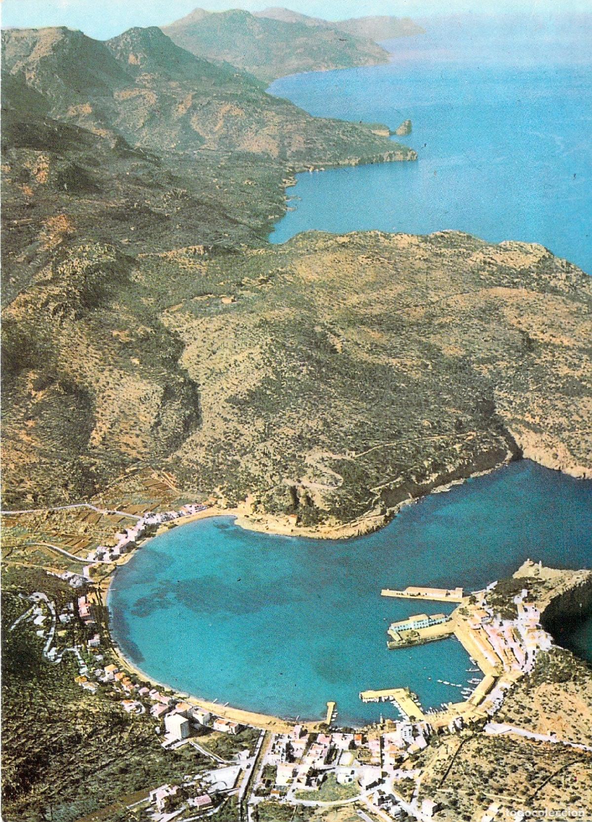 Postales: Postal de la Vista A&eacute;rea del Puerto de S&oacute;ller en Mallorca