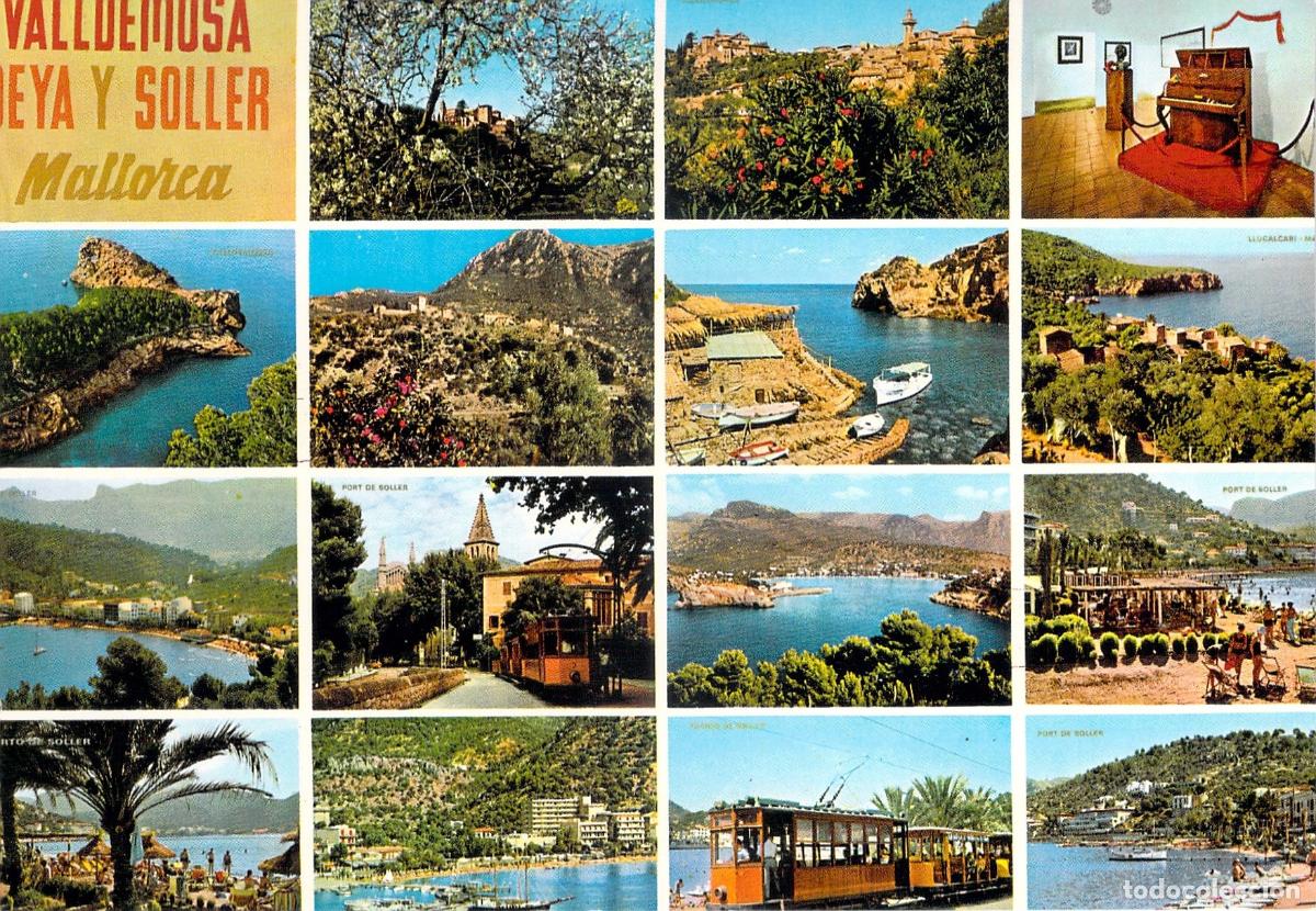 Postales: Postal Multi-vista de Mallorca Valldemossa Dei&agrave; y S&oacute;ller