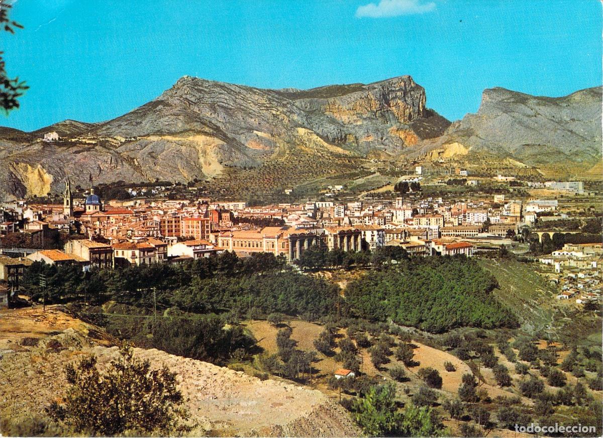 Postales: Postal de Alcoy con Vista Parcial de la Ciudad y Monta&ntilde;as