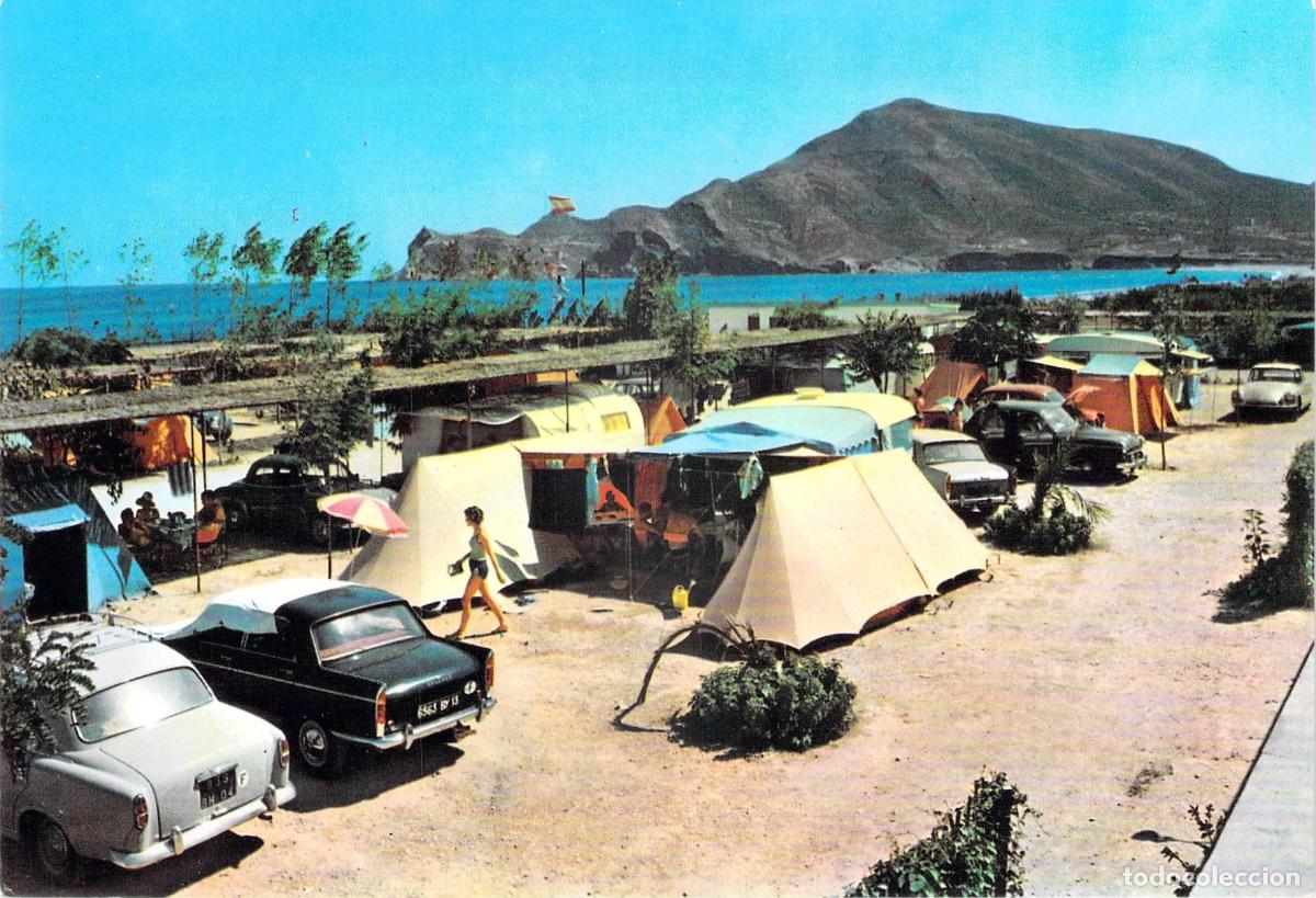 Postales: Postal de Altea Alicante, Camping S. Antonio con Coches de &Eacute;poca