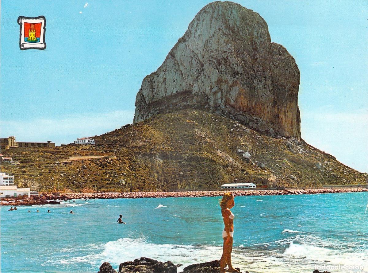 Postales: Postal de Calpe, Pe&ntilde;&oacute;n de Ifach y Ba&ntilde;ista en la Costa Blanca