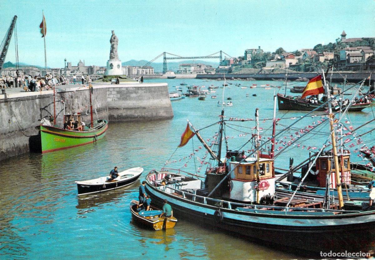 Postales: Postal de Santurce Vizcaya Puerto de Pescadores con Barcos