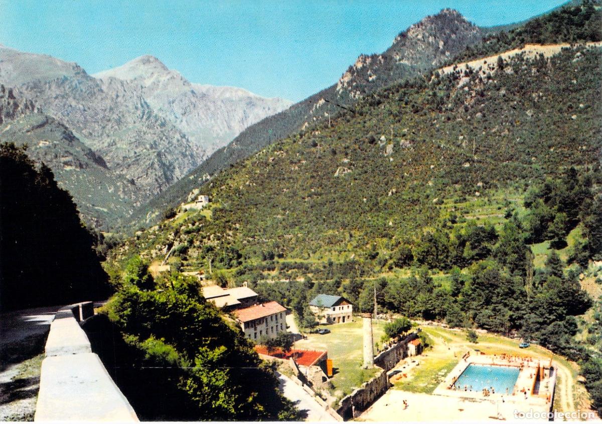 Postales: Postal de Caralps Gerona La Farga y Piscina Panor&aacute;mica