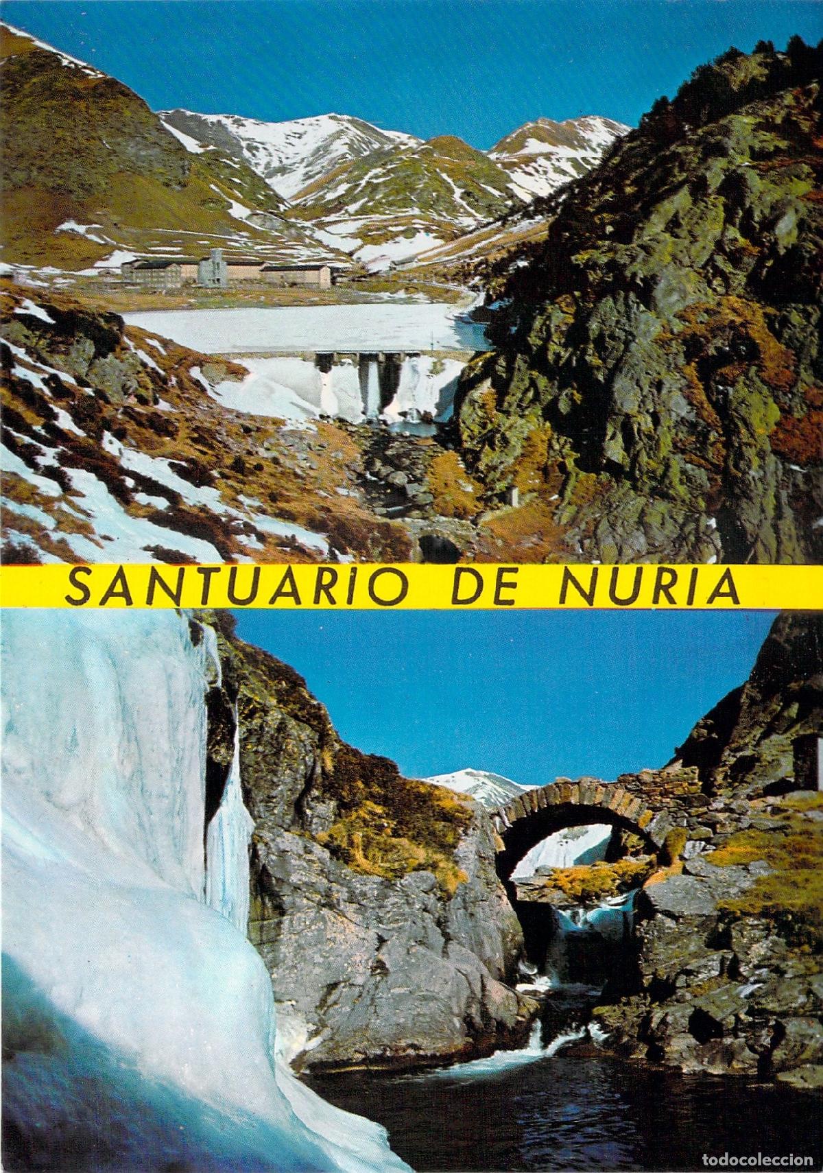 Postales: Postal Santuario de Nuria Puente Rom&aacute;nico y Presa del Lago