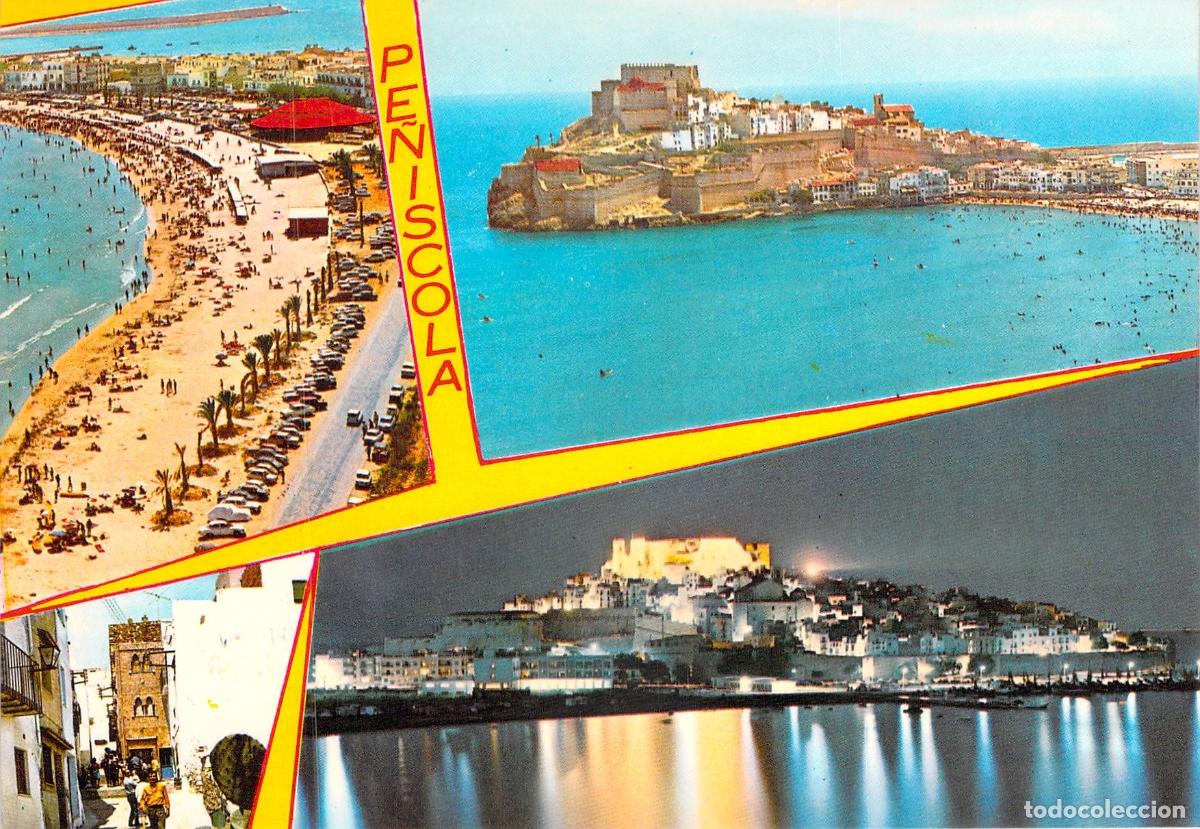 Postales: Postal Multivista de Pe&ntilde;&iacute;scola, Castell&oacute;n - Castillo y Playa