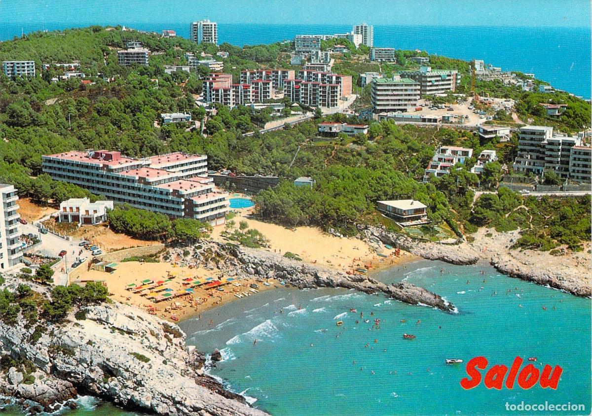 Postales: Postal de Salou, Vista A&eacute;rea de la Playa y Hoteles, Costa Dorada