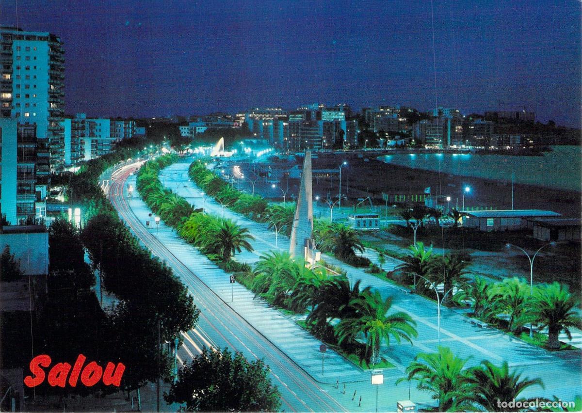 Postales: Postal de Salou, Vista Nocturna del Paseo Jaime I
