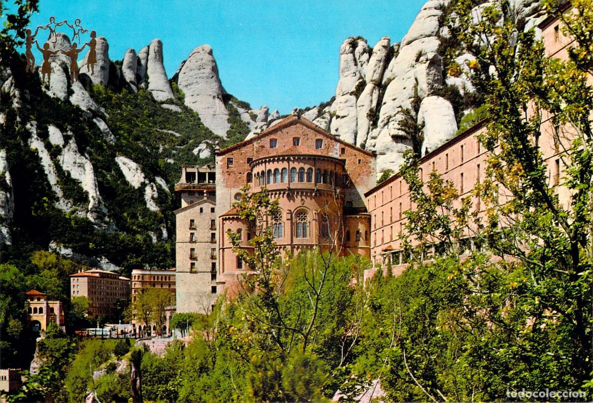 Postales: Postal del Monasterio de Montserrat en Barcelona