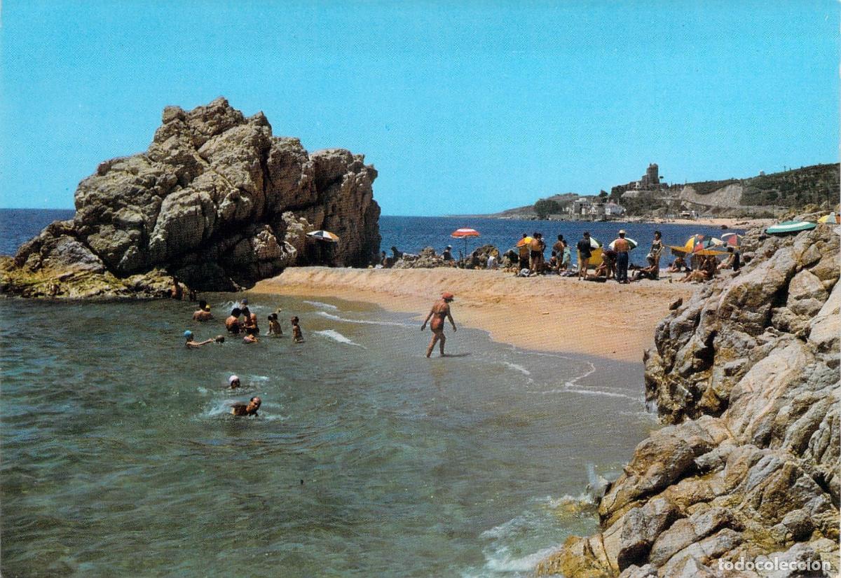 Postales: Postal Playa de la Roca Grossa en Calella Barcelona Espa&ntilde;a