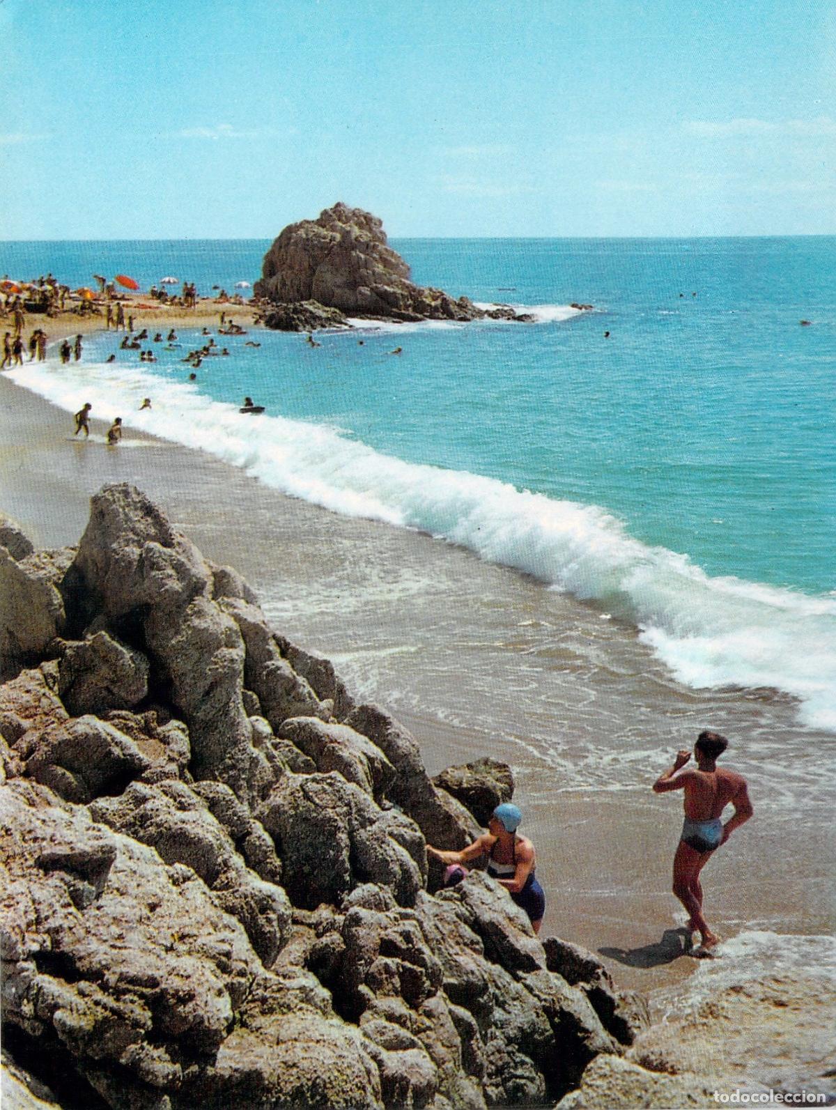 Postales: Postal de la Playa de la Roca Grossa en Calella