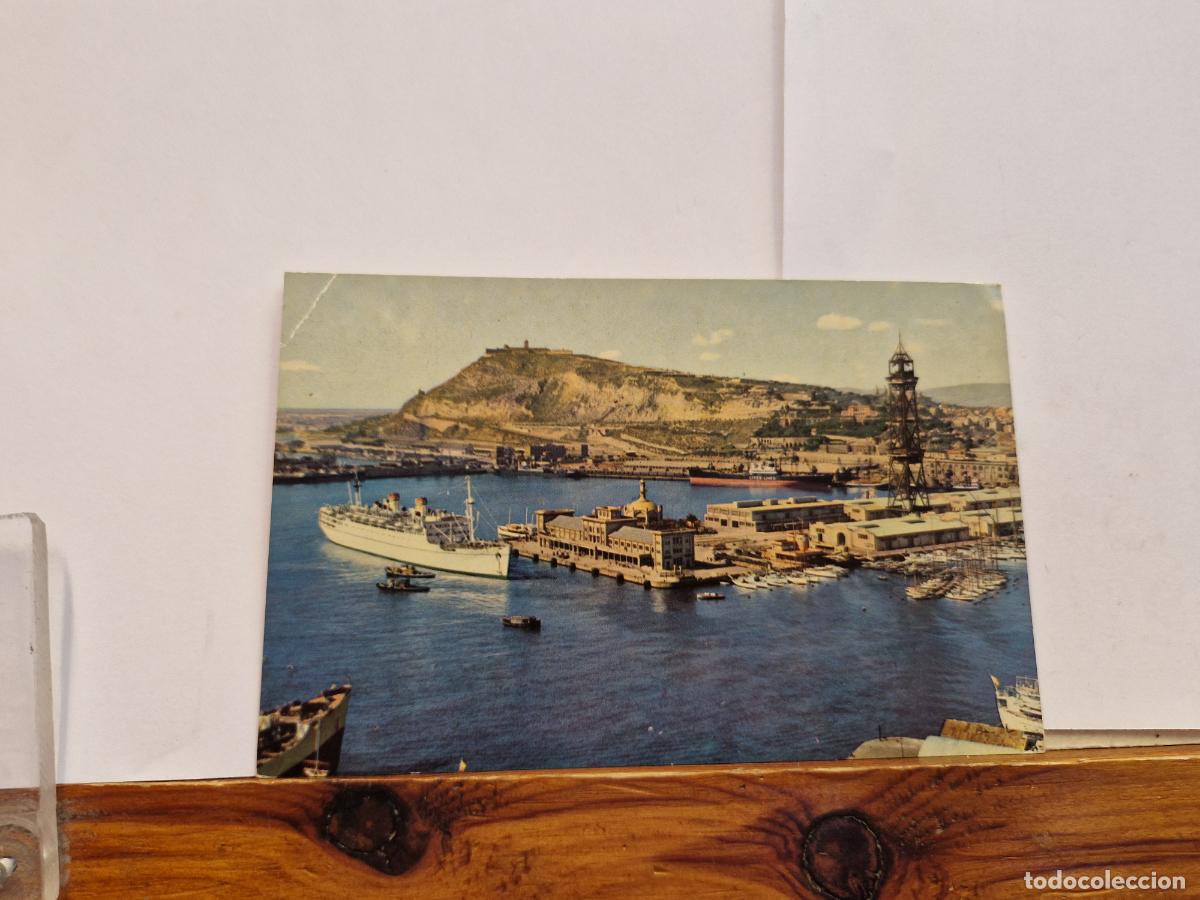Postales: BONITA POSTAL CIRCULADA. BARCELONA 2006. PUERTO ESTACION MARITIMA Y MONTJUICH.