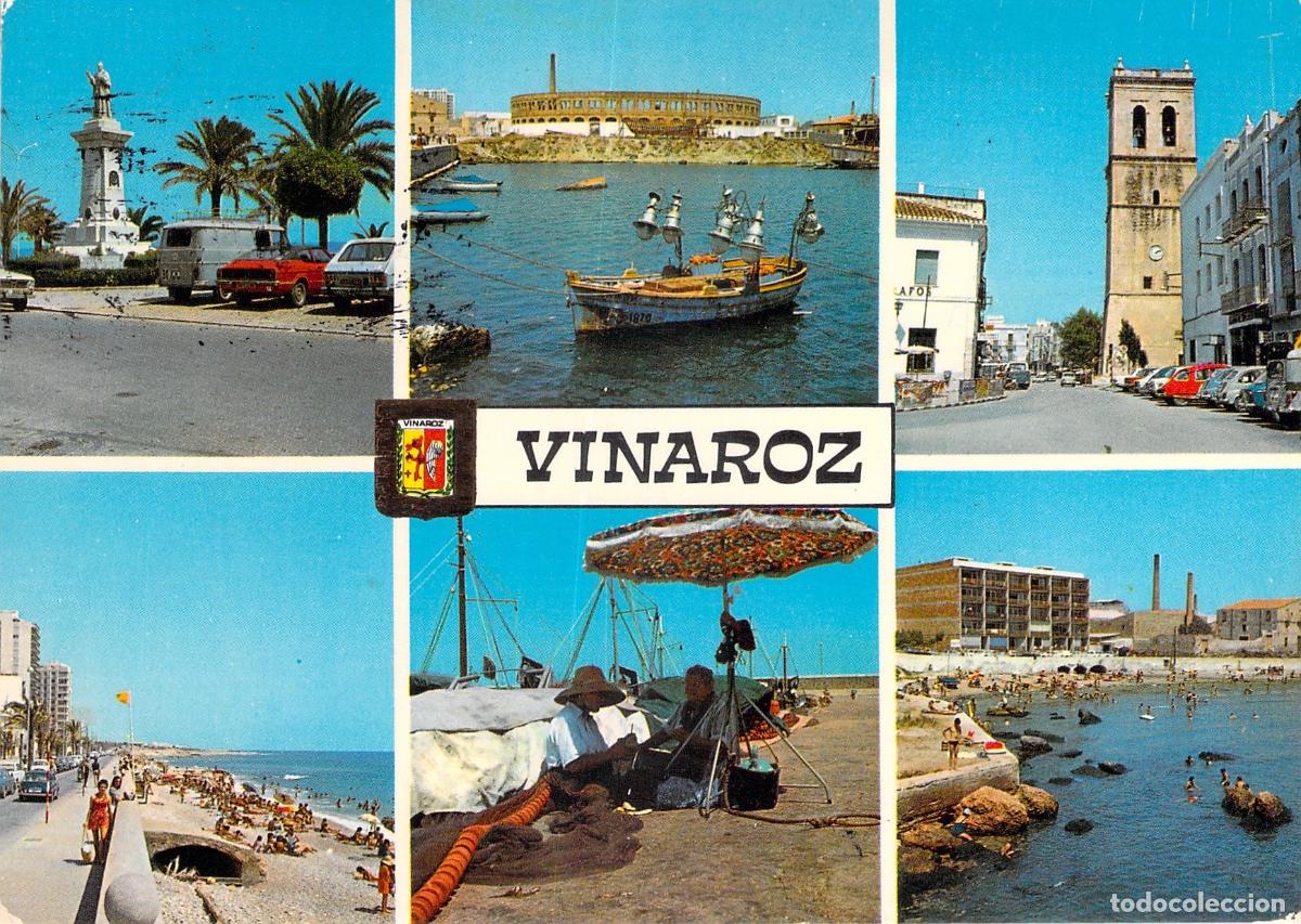 Postales: Postal Multivista de Vinaroz, Castell&oacute;n: Puerto, Plaza de Toros y Playa