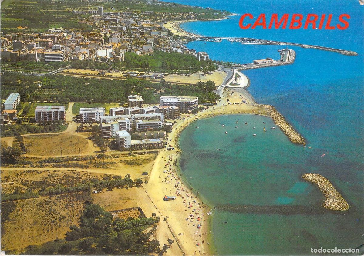 Postales: Postal de Cambrils, Vista A&eacute;rea del Barrio Mar&iacute;timo y Playa