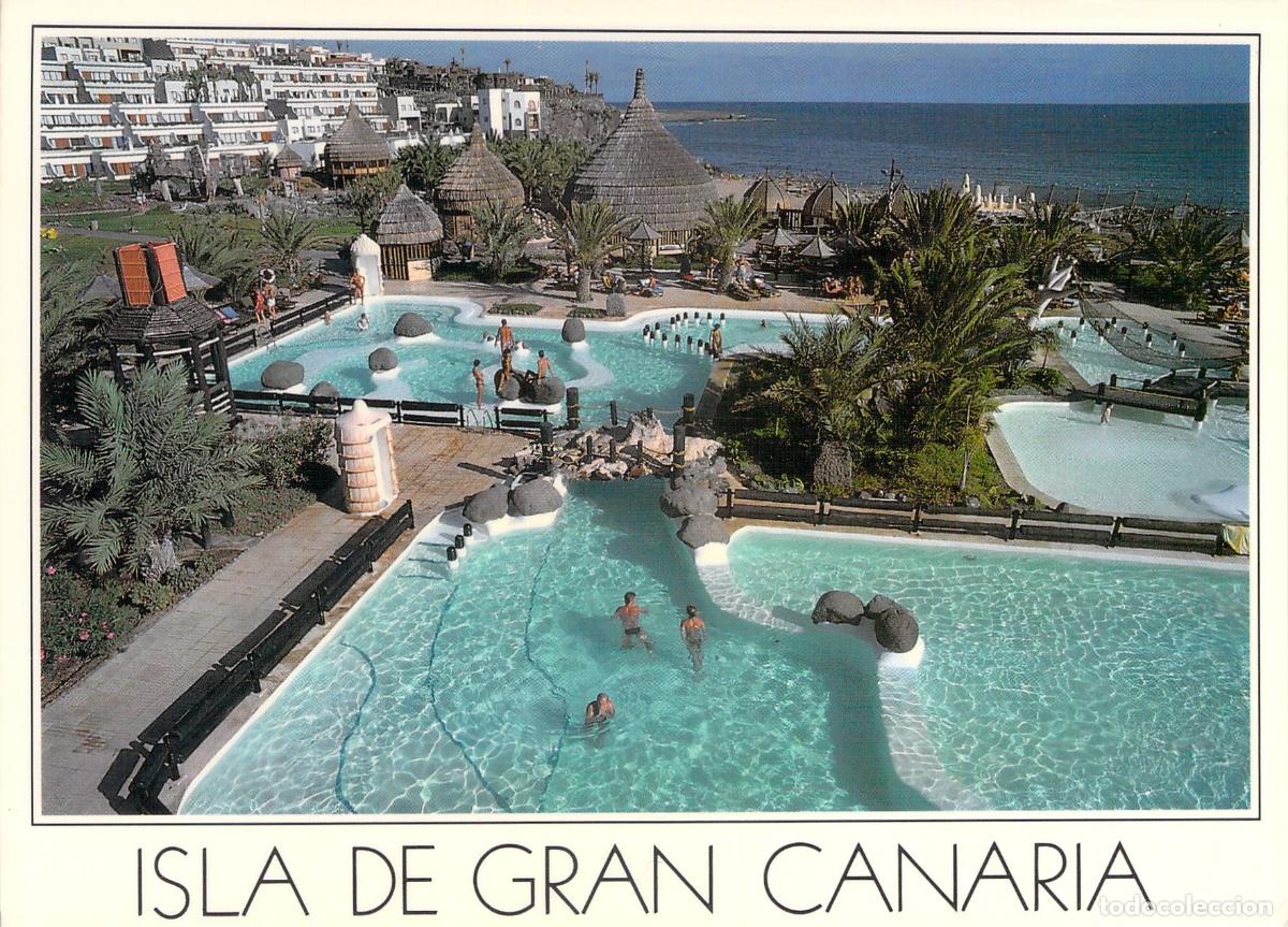 Postales: Postal de la Piscina del Hotel Bah&iacute;a Feliz en Gran Canaria