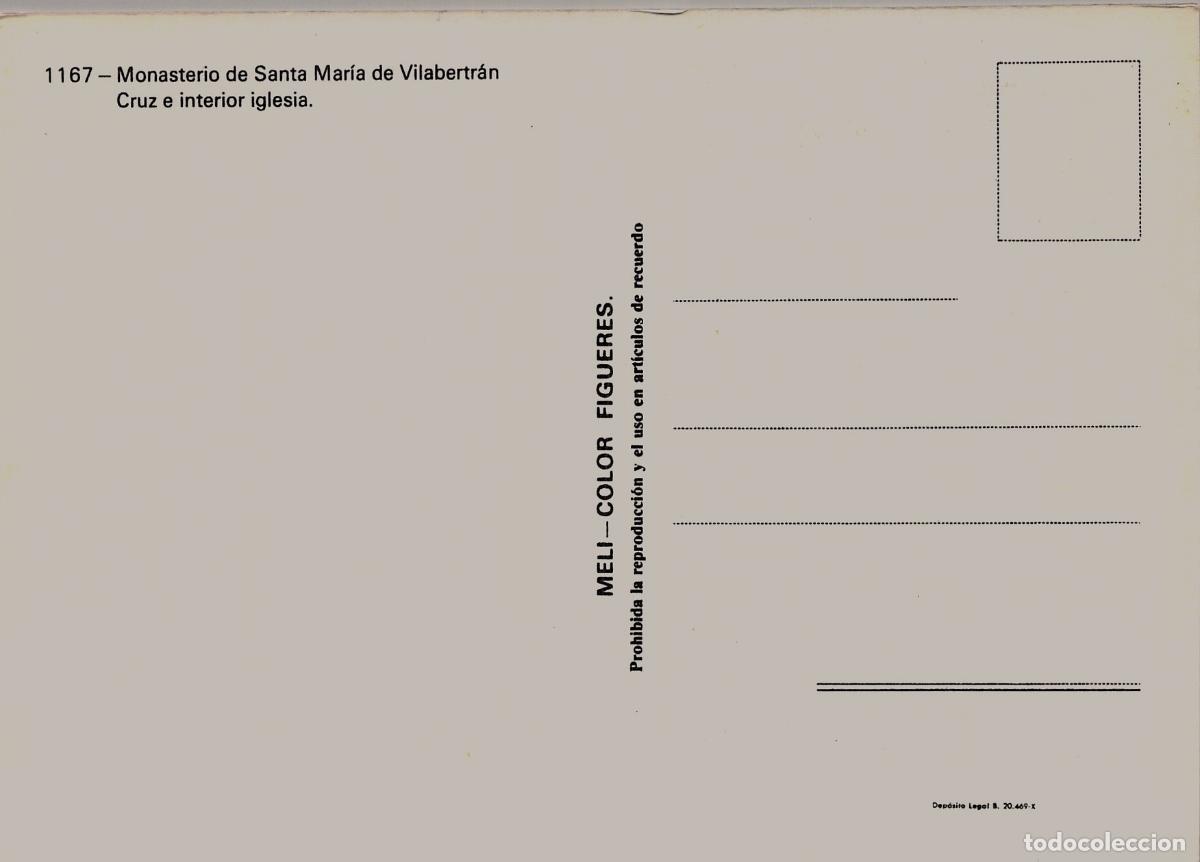 Postales: Postal Monasterio de Santa Mar&iacute;a de Vilabertr&aacute;n Cruz e Interior - Foto 2