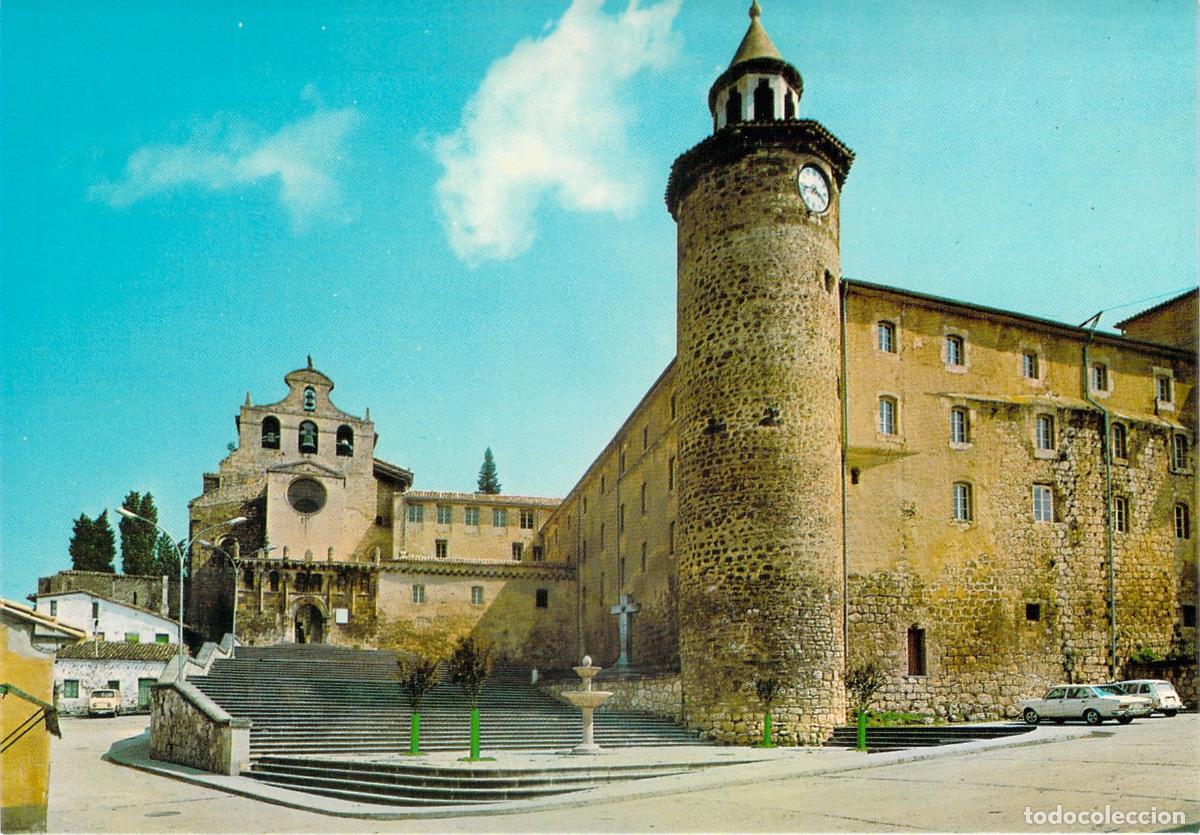 Postales: Postal O&ntilde;a Burgos Escalinata de la Iglesia y Torre del Reloj