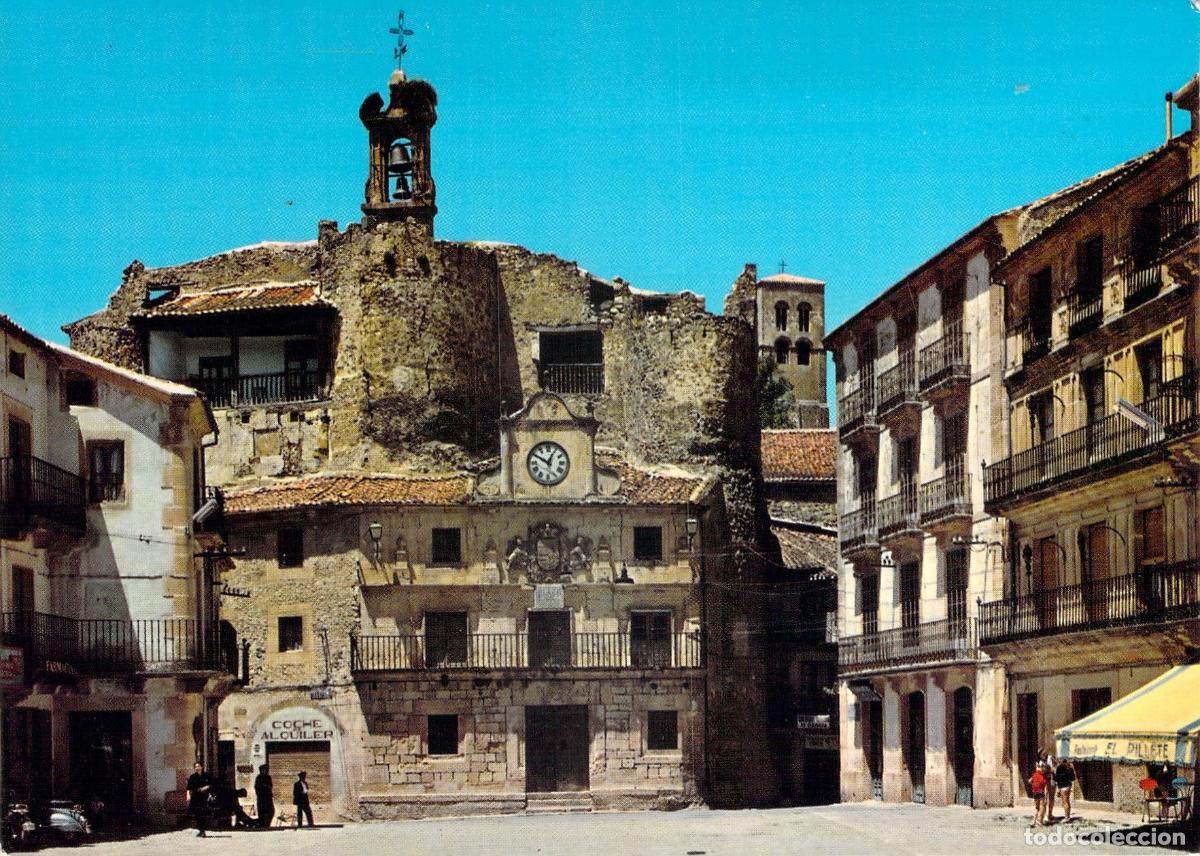 Postales: Postal de Sep&uacute;lveda, Castillo y Plaza Mayor, Segovia