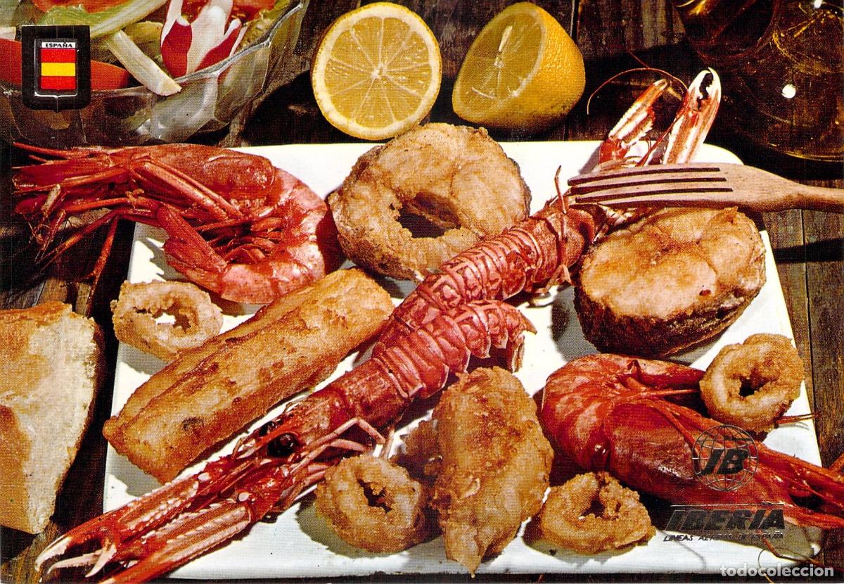 Postales: Postal de Gastronom&iacute;a Iberia Platos T&iacute;picos Fritada de Pescados