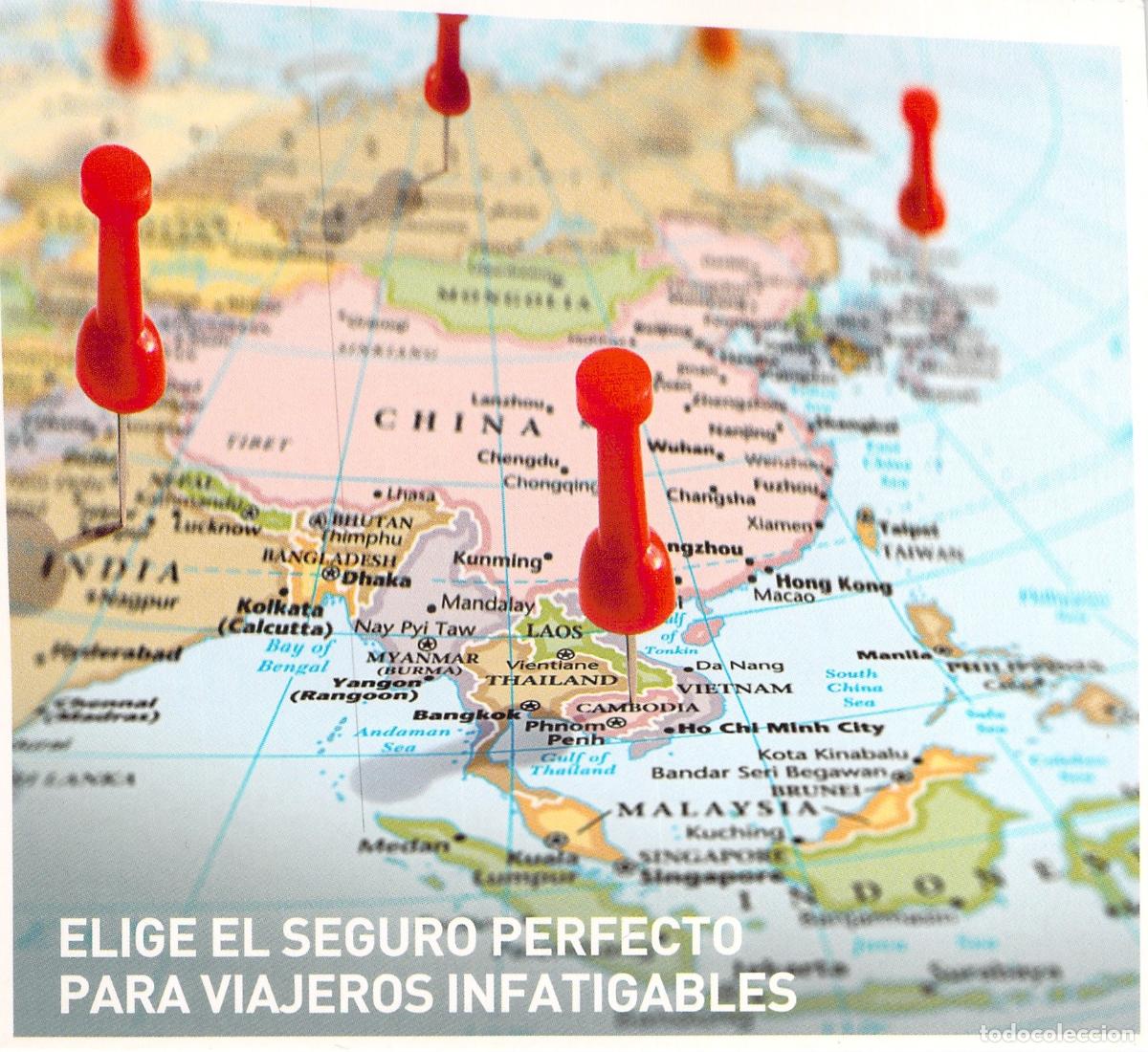 Postales: Postal Publicitaria RACE Seguro de Viaje Mapa de Asia