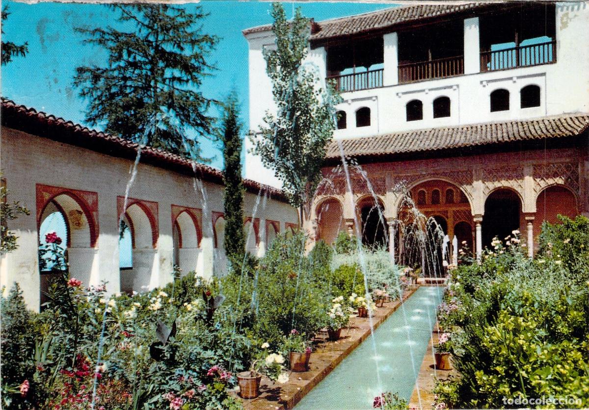 Postales: Postal de Granada, Patio de la Acequia en el Generalife