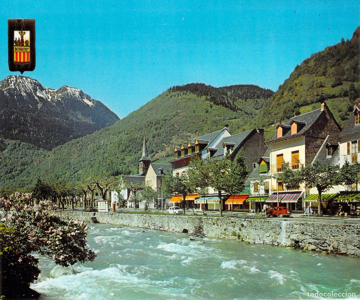 Postales: Postal de Boss&ograve;st y el R&iacute;o Garona en el Valle de Ar&aacute;n