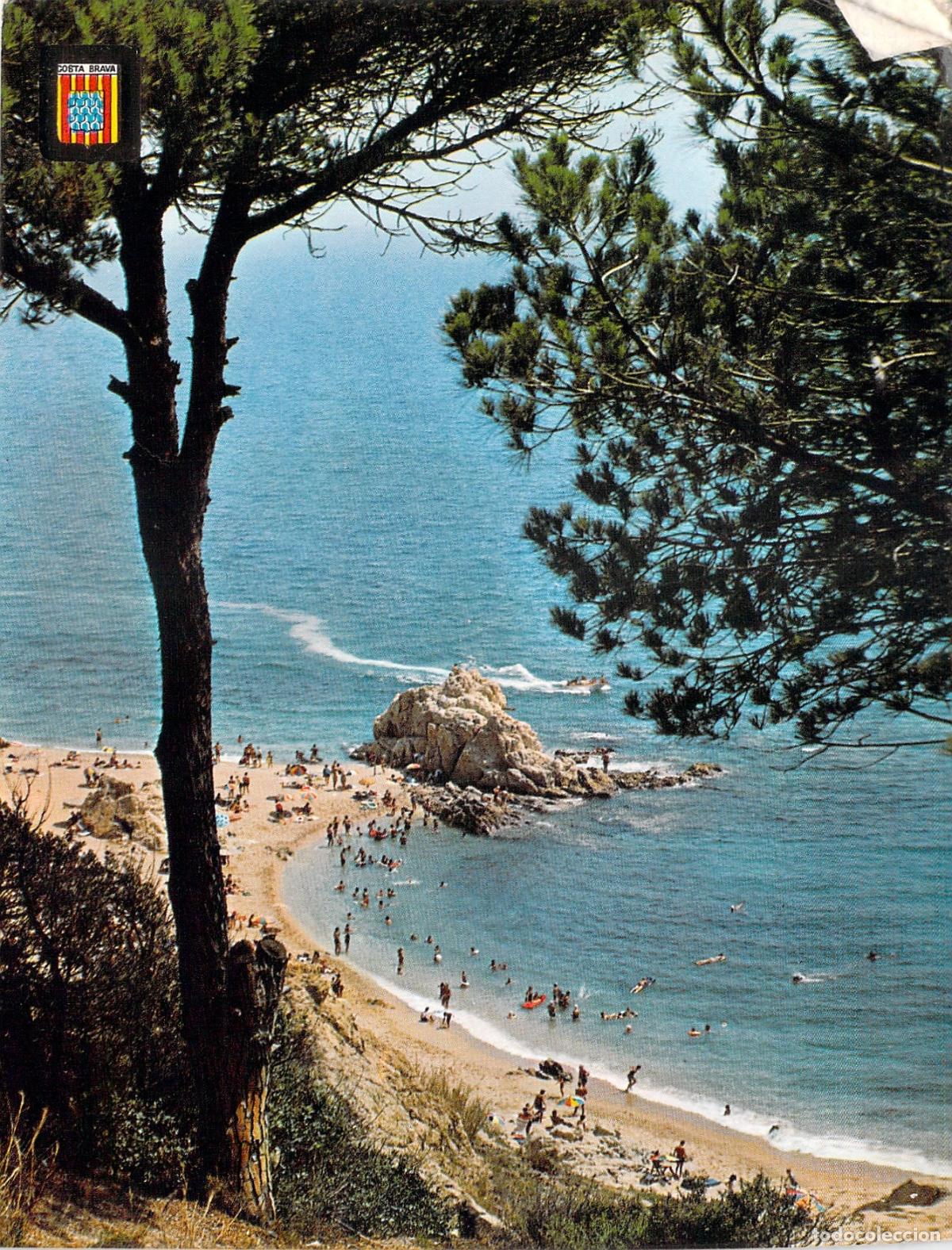 Postales: Postal de Palam&oacute;s, Costa Brava con Vista de la Playa y Ba&ntilde;istas