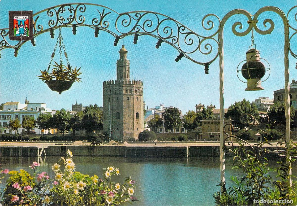 Postales: Postal de Sevilla: Torre del Oro y R&iacute;o Guadalquivir