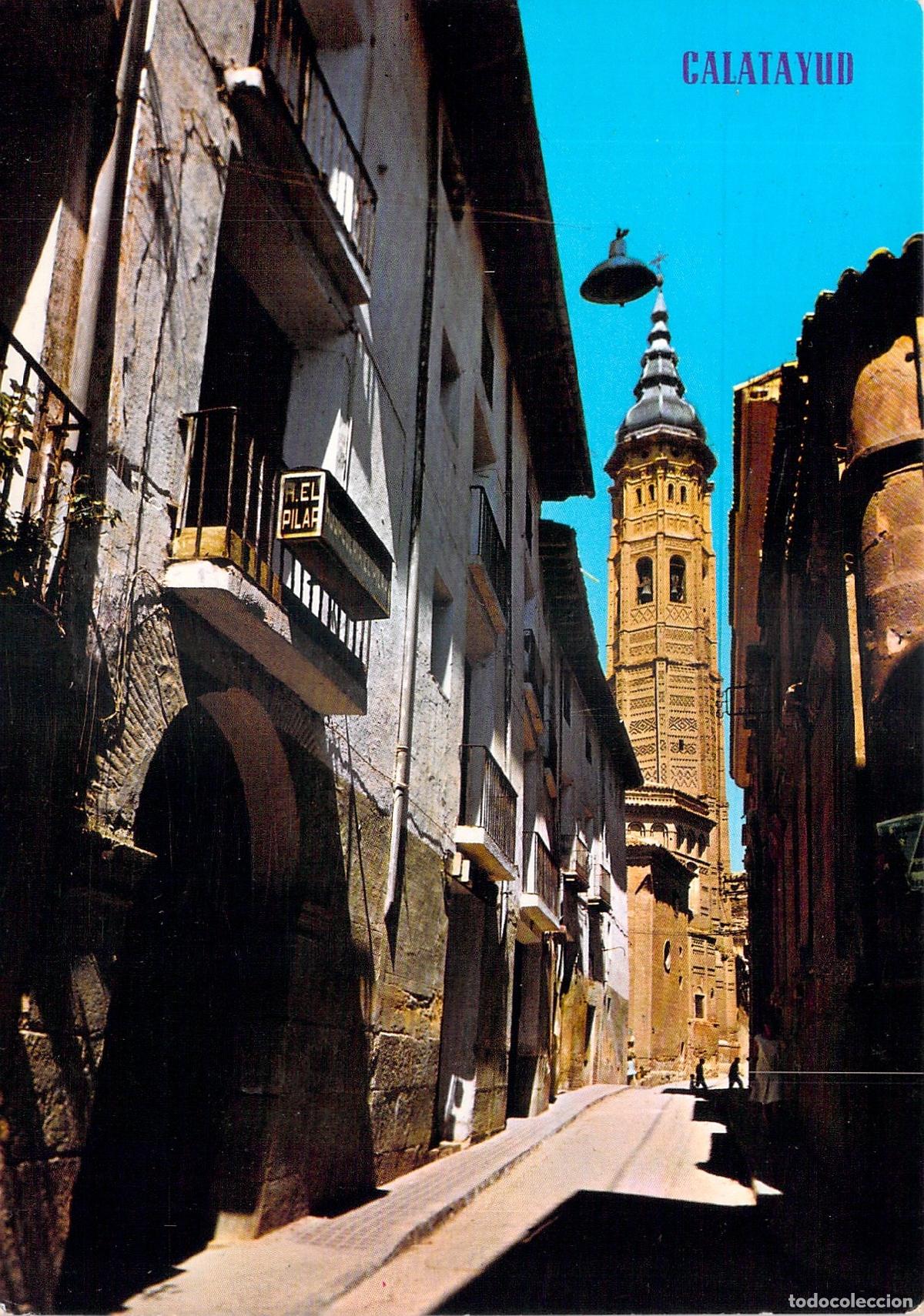 Postales: Postal de Calatayud Calle Graci&aacute;n y Torre de Santa Mar&iacute;a