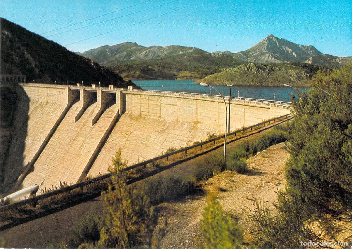 Postales: Postal del Pantano del Porma, Muro de la Presa, Bo&ntilde;ar, Le&oacute;n