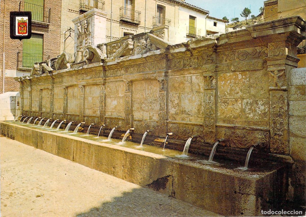 Postales: Postal de la Fuente de los 20 Ca&ntilde;os en Daroca, Zaragoza
