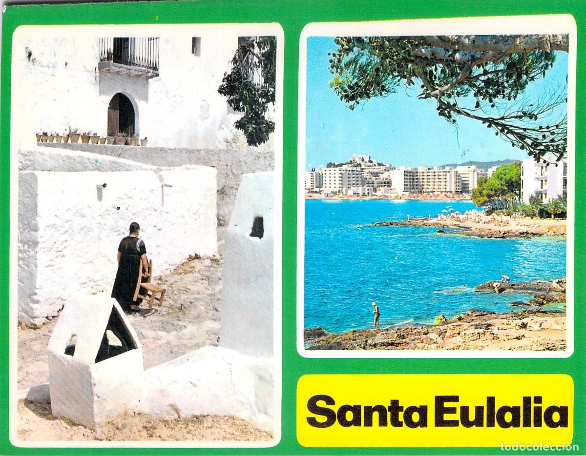 Postales: Postal de Santa Eulalia, Ibiza - Vistas de la Playa y Arquitectura