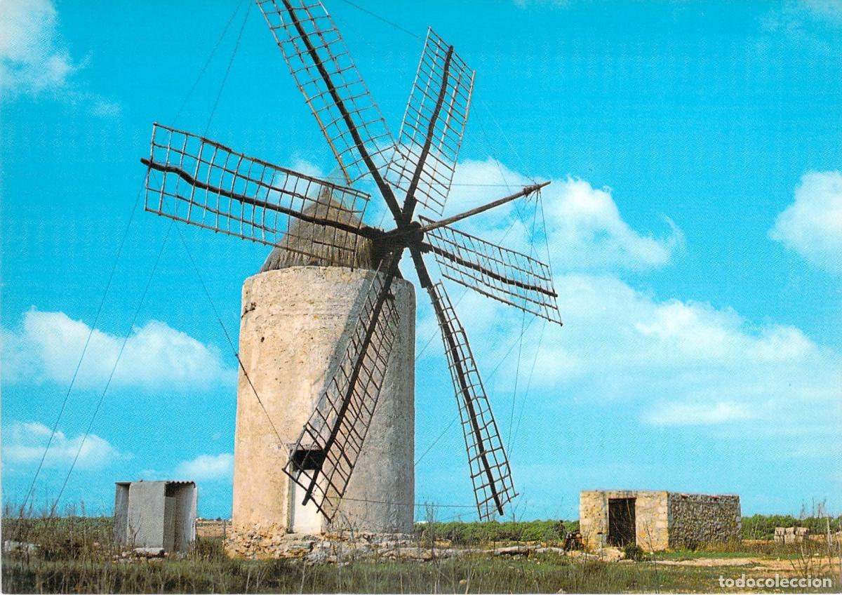 Postales: Postal de Formentera con Molino de Viento de La Mola