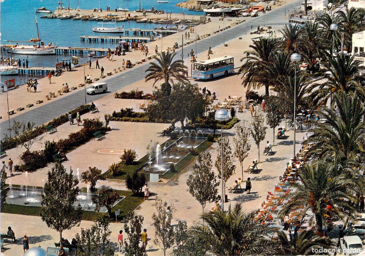 Postales: Postal de San Antonio Ibiza Paseo Mar&iacute;timo con Palmeras